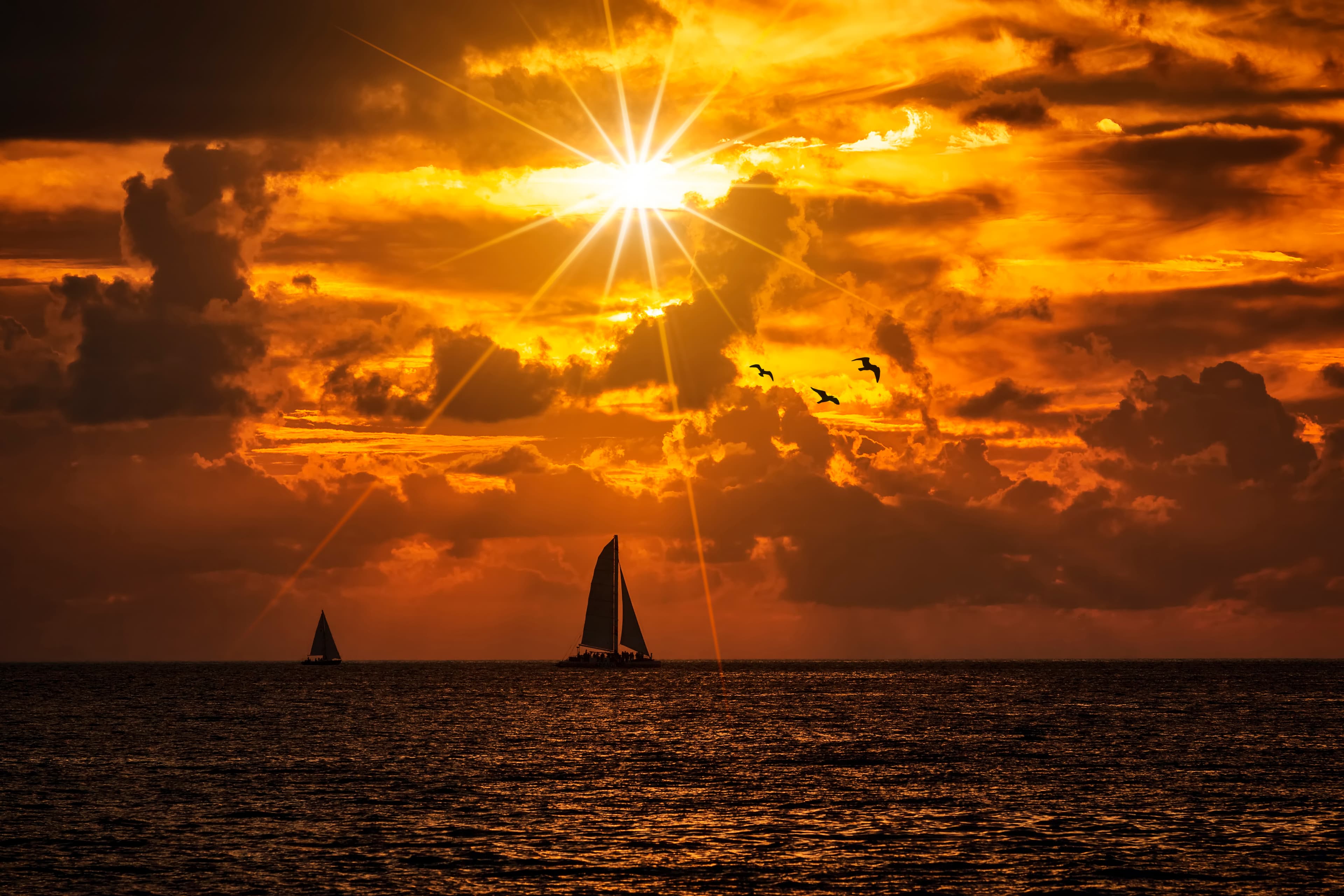 Golden hour at sea